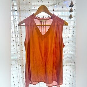 Anthropologie Sunset Orange Sleeveless Blouse
